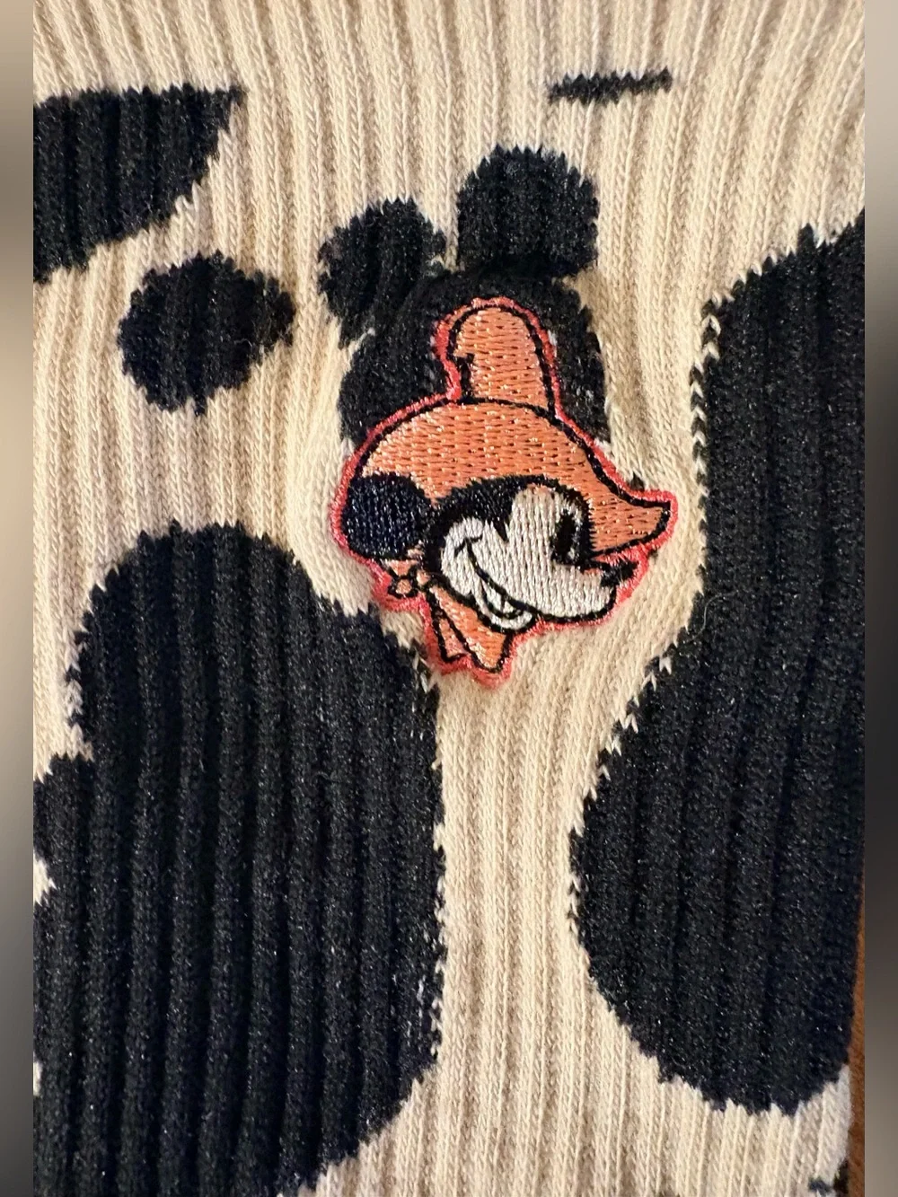 Disney Mickey Mouse Cow Print Crew Socks BoxLunch Exclusive New without Tags